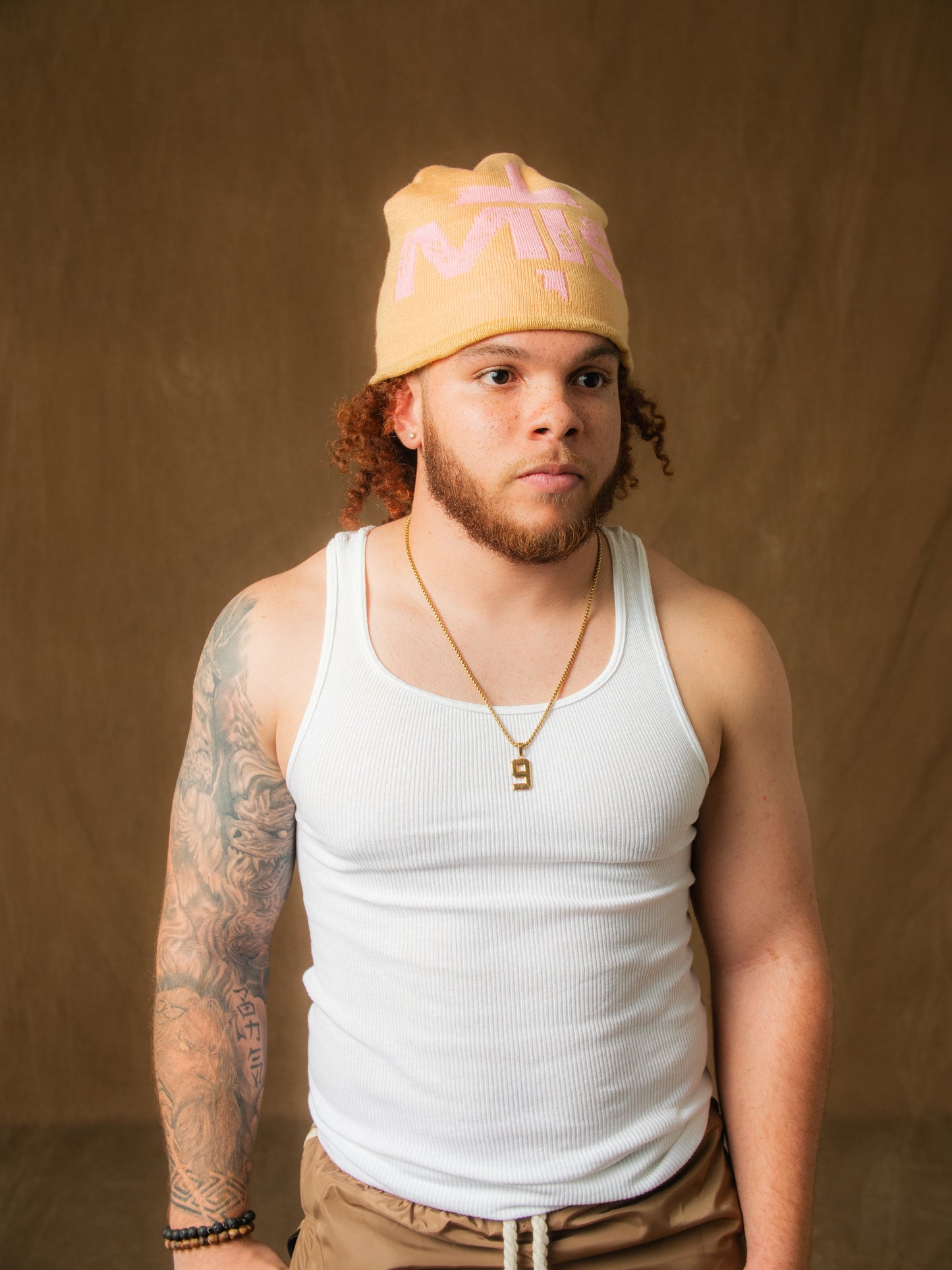 'MIS' Beanie - Brown